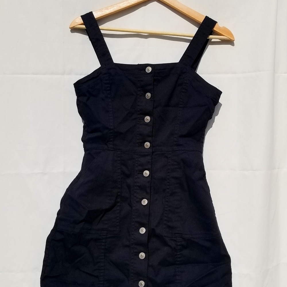 Black denim dress